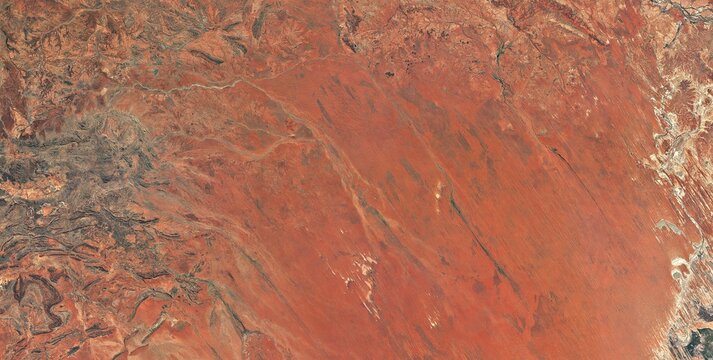 Simpson Desert Australia Red Sand Dunes Satellite View
