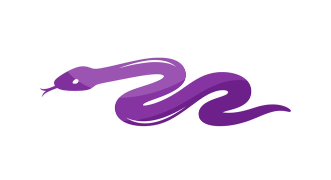 Purple snake illustration side view.