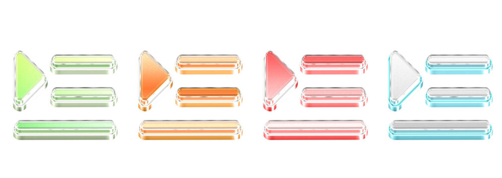 3D Glass Minimal Text Indent Symbol Set Isolated on Transparent Background &ndash; Concept of Business Strategy and Growth &ndash; Transparent Liquid Glass Icon &ndash; 3D Illustration