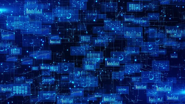 Digital Data Network Charts Visualization Technology Background charts, graphs, data connections. business analytics, finance visuals, big data concepts, information systems, modern technology themes.