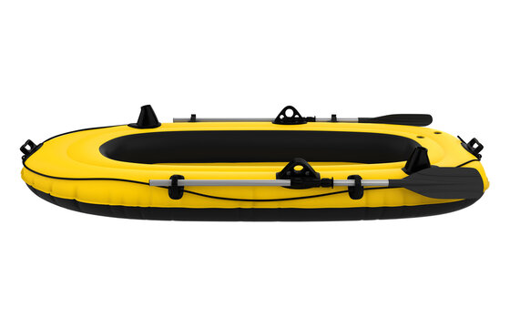 Inflatable Motor Boat Isolated