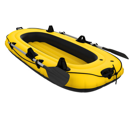 Inflatable Motor Boat Isolated