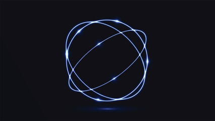 Abstract light painting glowing orbital trails in dark space ©  SABBIR 