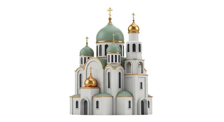 Obraz premium Orthodox Church with Green and Gold Domes