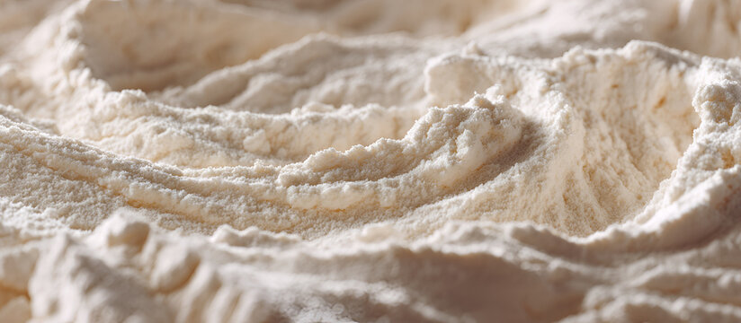 Close-up of a textured, light-colored substance, showing intricate patterns and a soft, undulating surface with subtle shadows. The details are fine and delicate