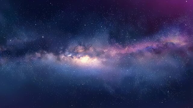 Milky way galaxy background with glowing nebula, bright stars and deep space cosmos, vector illustration
