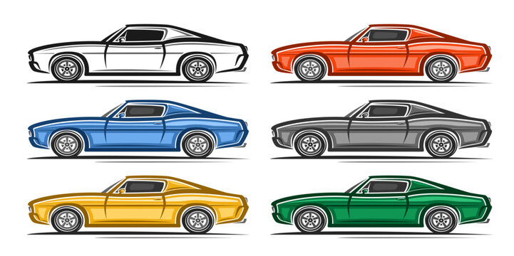 Vector Muscle Car Set