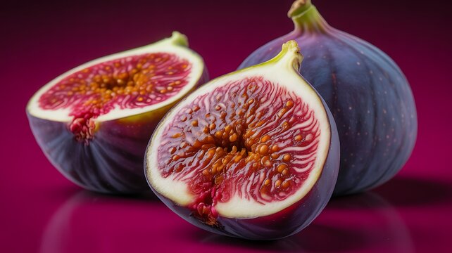 Fresh Fig Fruit Isolated Botanical Syconium Close Up Natural Organic Food Ingredient