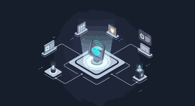Network Connection Digital Globe Hub.