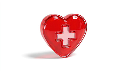 Fototapeta premium Medical Symbol with Red Cross Circle Design Healthcare and First Aid