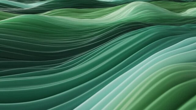 Abstract green wave pattern background design.