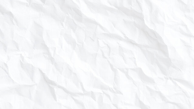 Crumpled white paper texture background with wrinkles and creases