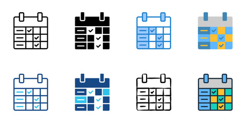 Obraz premium Habit tracker icons set multiple style collection. Editable stroke 