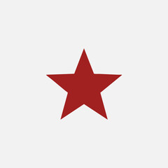 Fototapeta premium Red Five-Pointed Star Icon Isolated on Light Gray Background