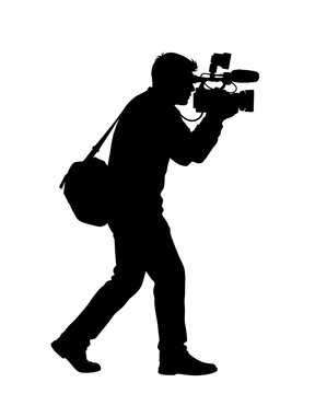 Professional Videographer Silhouette with Camera