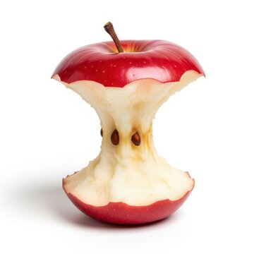 Close-up of a Red Apple Core Isolated on White.