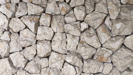 Fototapeta premium Close up grey old weathered stone wall texture with rough surface and natural erosion pattern, abstract grunge background perfect for rustic design, construction theme and vintage backdrop