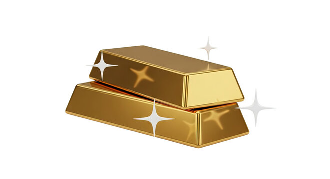 Stacked Gold Bars with Sparkles
