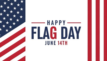Obraz premium Happy flag day celebration honoring the stars and stripes on june 14th patriotic american holiday