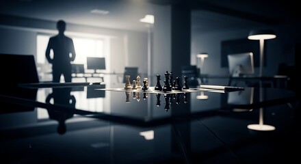 Fototapeta premium Businessman standing in modern office space.