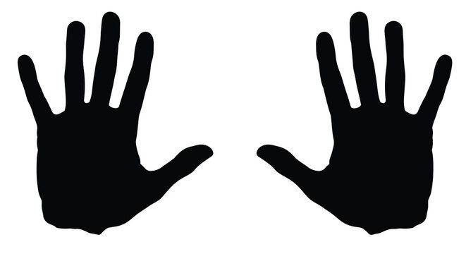 Two black hands in a symmetrical pose a striking silhouette