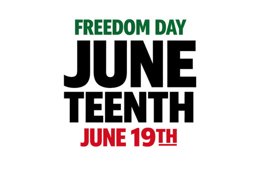Juneteenth Freedom Day, June 19th celebration, African American emancipation holiday, historical event isolated PNG with Transparent Background