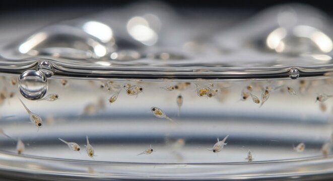 Sea monkeys swimming in a petri dish on National Sea Monkey Day