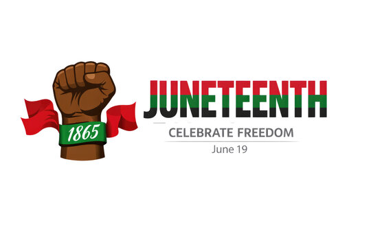 Juneteenth celebration graphic, African American freedom holiday, 1865 emancipation day, historic event isolated PNG with Transparent Background