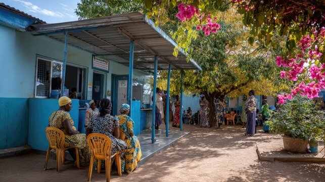 Maternal health clinic in community setting, prenatal care access, women's health services, supportive healthcare environment for mothers
