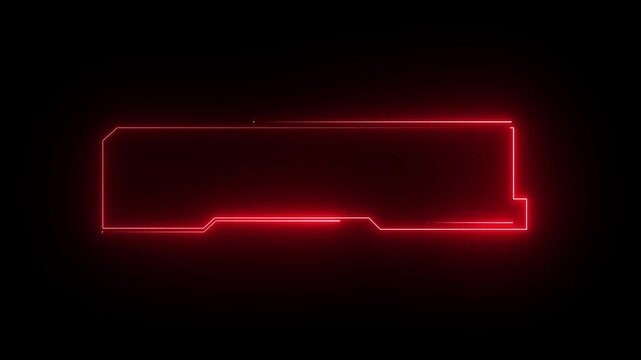 Glowing neon Futuristic HUD Element with Glowing Neon Lines on Black Background.4k animation motion graphics video..