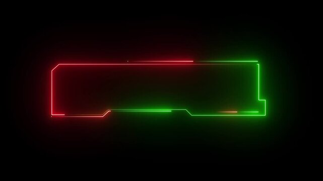 Glowing neon Futuristic HUD Element with Glowing Neon Lines on Black Background.4k animation motion graphics video..
