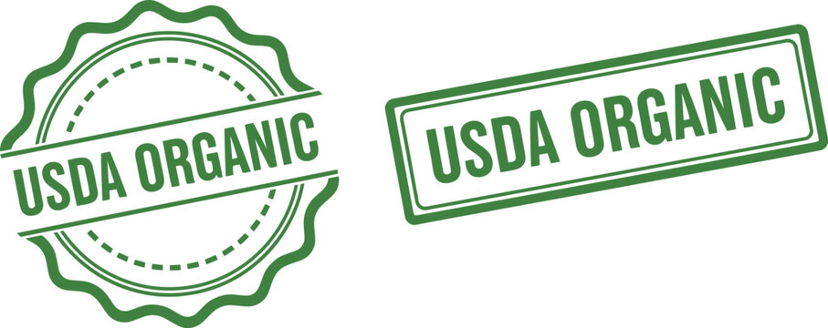 USDA Organic Certification Labels Vector Set for Food Packaging and Product Branding