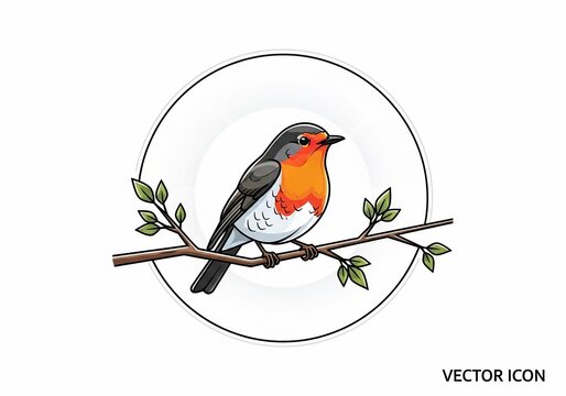 鮮やかな色合いの鳥、手描きの温かみあるイラスト