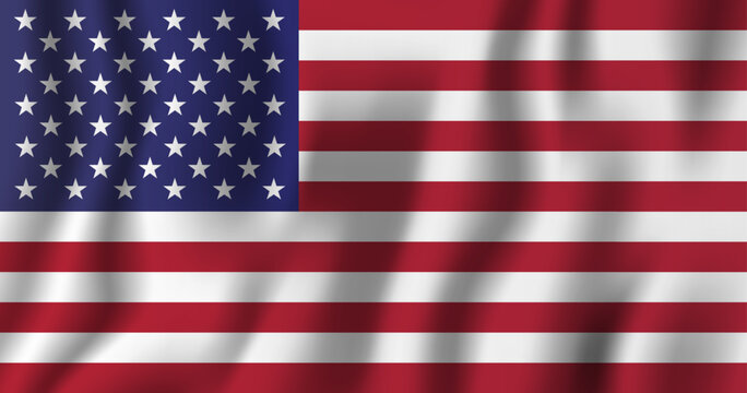 United States of America flag waving stars and stripes fabric texture national usa symbol.