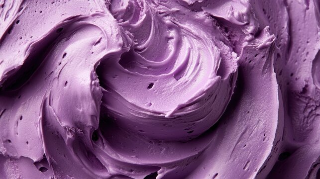 Ube frosting texture background,whipped cream,PopularTrendy Purple Coffee Shop,plant based recipes,sweet potato,superfood,menu and banner,Healthy and wellness concept.