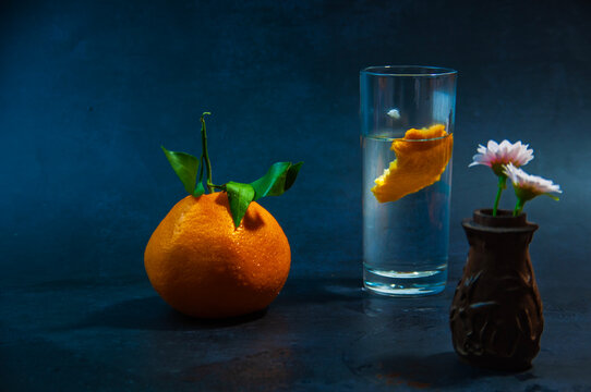Fresh Ripe Papi Mandarins on Dark Textured Background