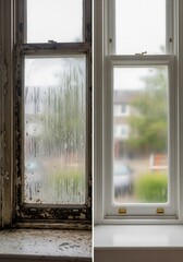 Fototapeta premium Before and After - Window Renovation and Restoration.