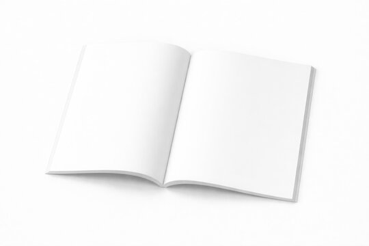 Open blank book on white background