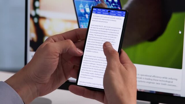 Watching Online News Article On Mobile Phone
