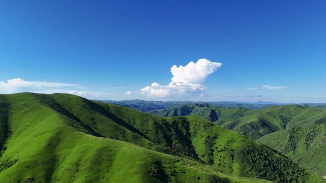 Rolling Mountains and Winding Highway Drone Orbit, Gansu China
