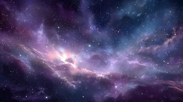 Colorful space background with realistic nebula, shining stars and milky way stardust, infinite universe vector illustration