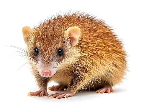 Small tenrec stands against a white background.