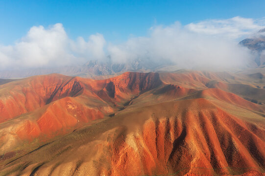 Colorful Danxia landform in the moutain	 of Gansu, China