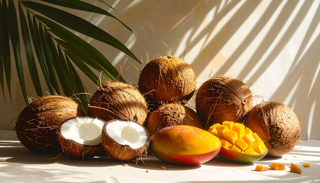 High-Key Tropical- Bright  overexposed palm shadows across