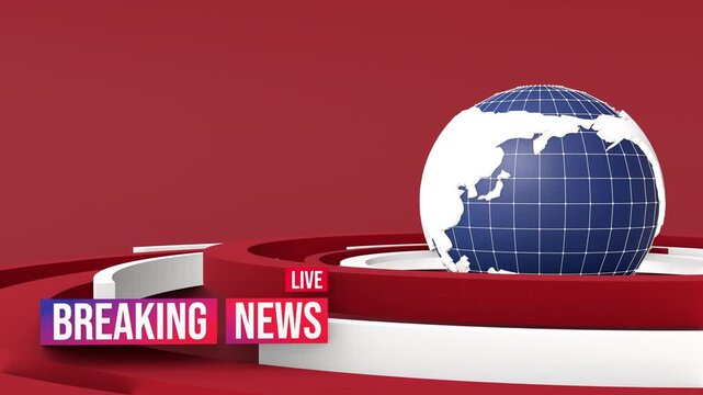 TV Broadcast, Spinning the World, Breaking New. Full HD. 4K