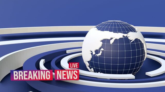 TV Broadcast, Spinning the World, Breaking New. Full HD. 4K