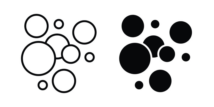 Bubble icon editable designs collection. black and white icons