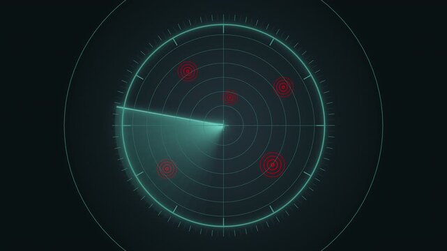 Digital Radar monitor searching. Full HD. 4K
