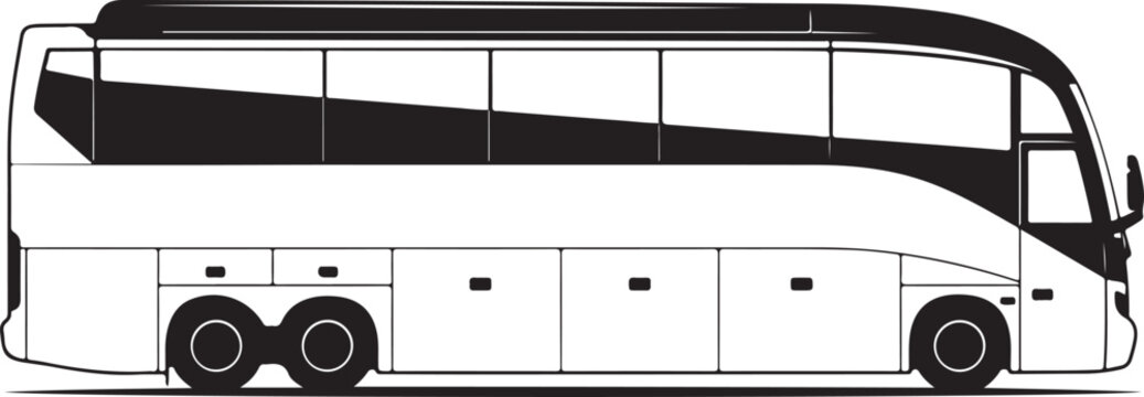 Double-decker bus, side view, vector illustration, transportation icon
