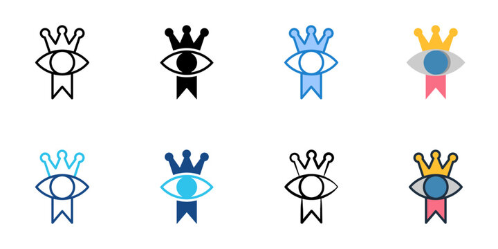 Brand identity icons set multiple style collection. Editable stroke 
